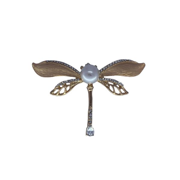 Brosa libelula cu perla F04-20