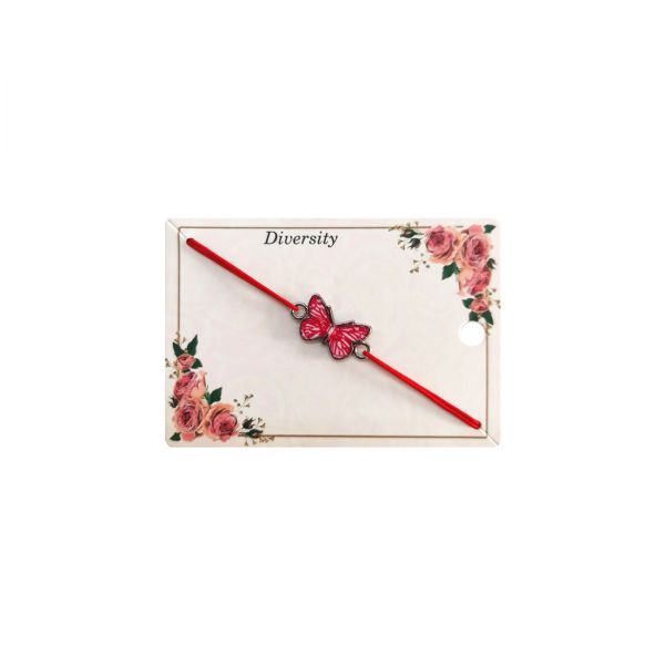 Bratara martisor fluture cu email roz Cadouridiversity F42 M28-22