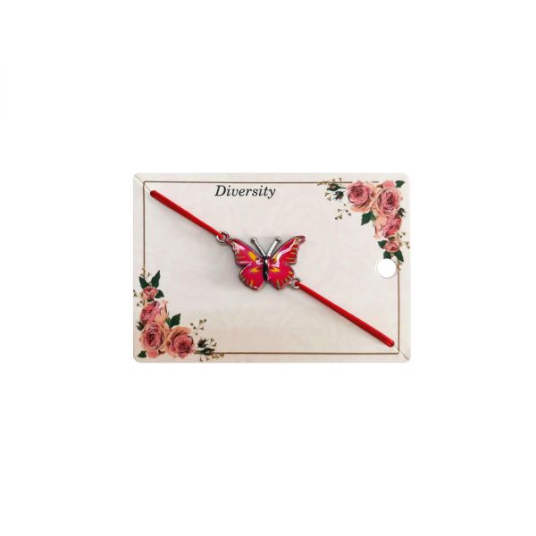 Bratara martisor fluture email roz F52 M28-31