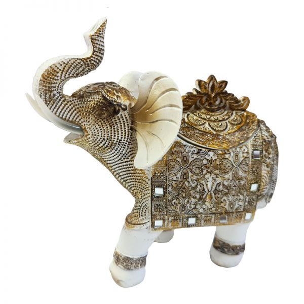 Bibelou elefant din rasina trompa ridicata G11-12