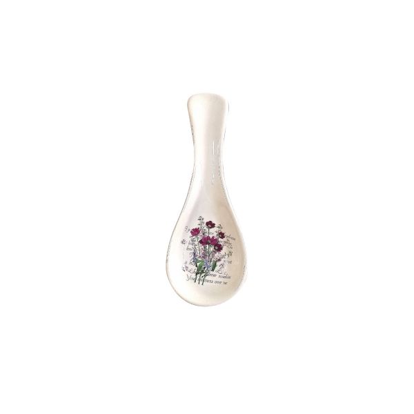 Suport ceramic lingura incinsa imprimeu floral NM16-10
