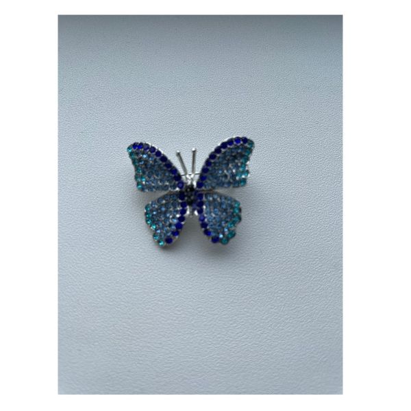 Brosa fluture cu pietricele in cutie catifea R45-20